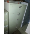 Grey 5 Drawer All Pull Lateral File Cabinet, Locking